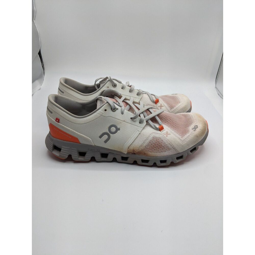 On Women's Cloud X 3 Sneakers, Ivory/Alloy, 9.5 Medium US - Picture 2 of 14